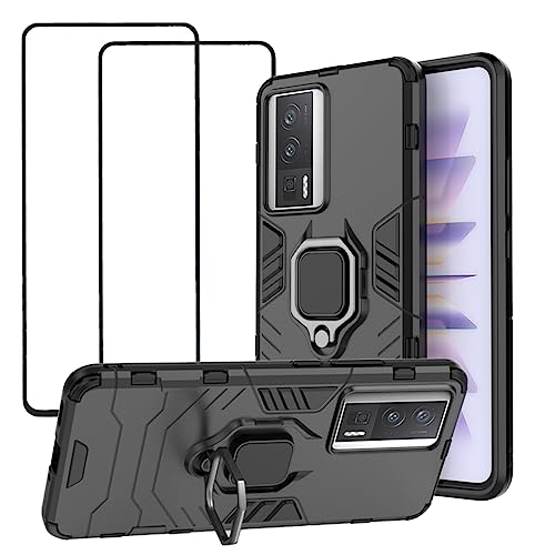 Funda De Uso Rudo Para Iphone 12 Pro Max Negro Más Mica 9d