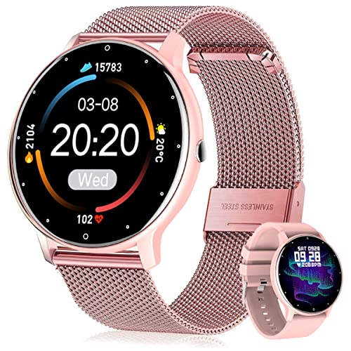 Smartwatch Mujer, Reloj Inteligente Impermeable IPX67, Monitor De