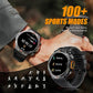 Reloj militar inteligente para Hombres,Llamada, Linterna 1.45” HD Resistente 100+ Modos Deporte IP68 Impermeable.
