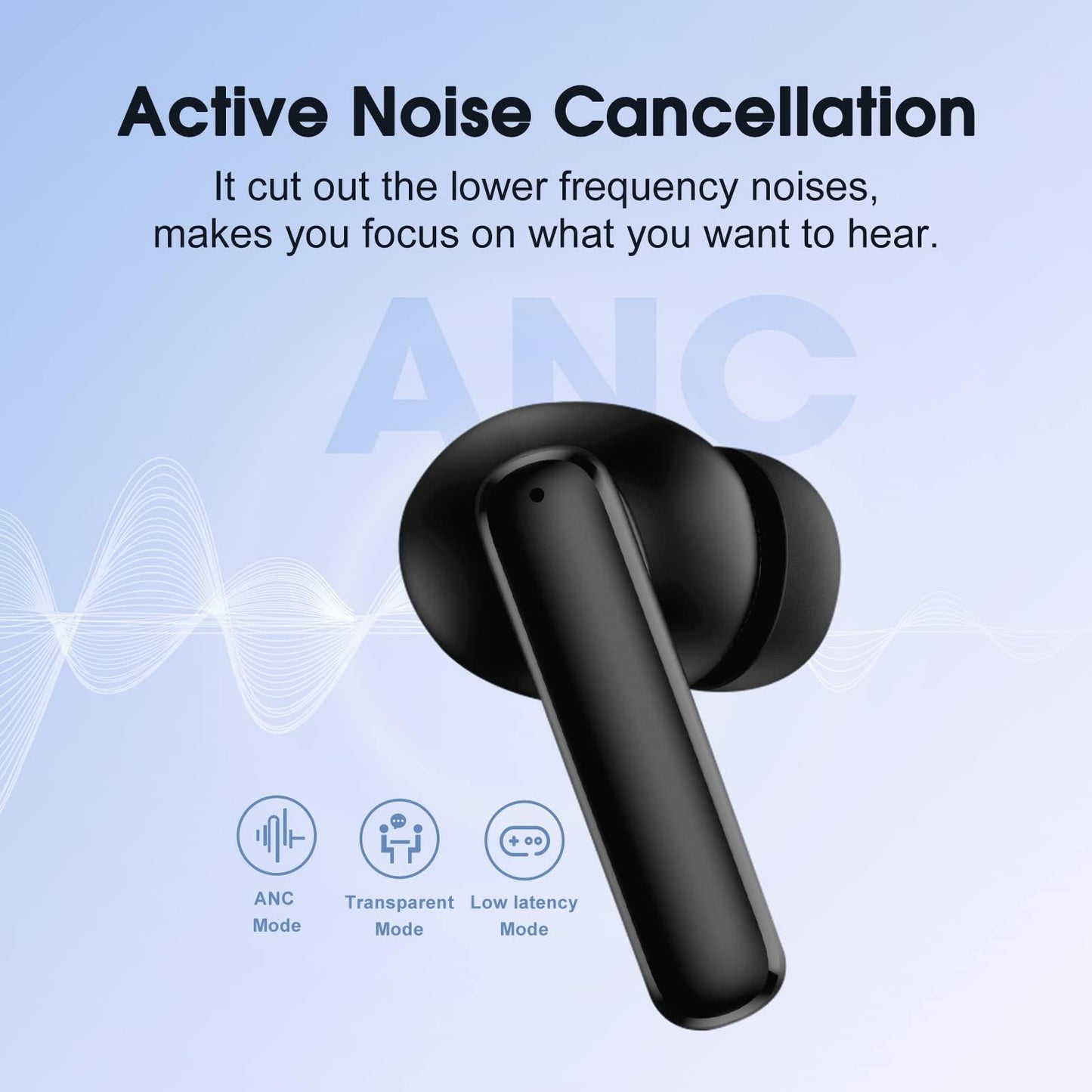 Audífonos Inalámbricos, Cancelación de Ruido Activa QCY T13 ANC.  Bluetooth 5.3 con 4 Micrófonos, 30 Horas de Reproducción.