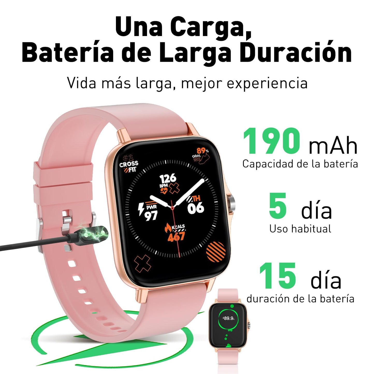 Smartwatch, Reloj Inteligente Mujer, 1.85" Reloj Deportivo Mujer con Seguimiento Menstrual