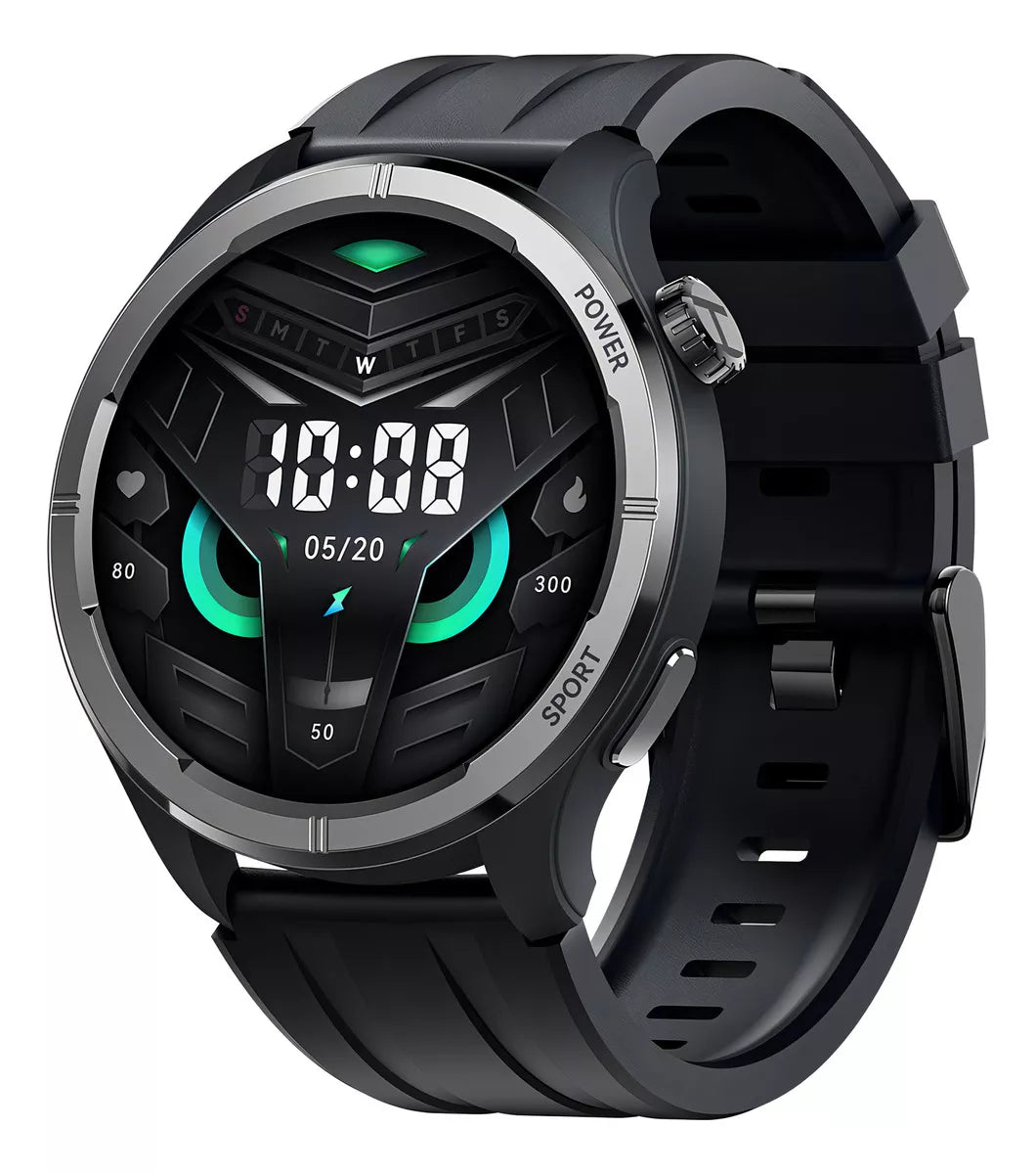 Haylou Solar Neo Smartwatch 1.53 Pantalla Hd Bluetooth 5.3 Con Llamadas Impermeable Ip68 Botón Giratorio Notificación Inteligente De Mensajes, Ls21, Negro