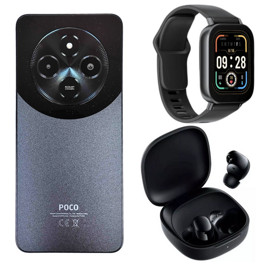 Xiaomi Poco C75 con Smartwatch redmi 5 active + buds 6 play. Combo