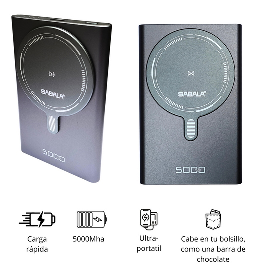 Power Bank Inalámbrico Sabala HD 608 con Carga Rápida de 15W