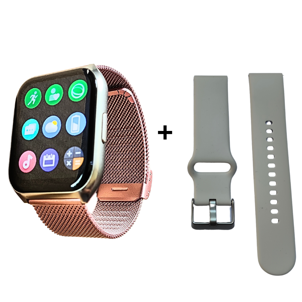 Filwans Gts Mini Smartwatch Notifica Apps con 2 Correas Metal rosa y silicona