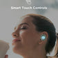 Audífonos Inalámbricos Bluetooth 5.3 HTC   Wireless Earbuds con micrófono Incorporado Control Táctil con Graves Profundos para Llamadas, Oficina, Deporte (Rosa)