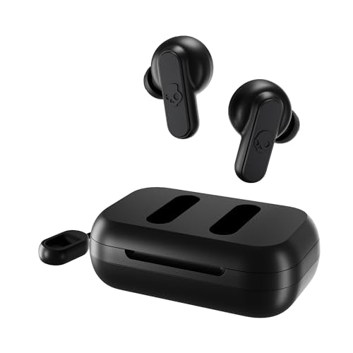 Auriculares In-Ear Inalámbricos Skullcandy   , 12 h de Autonomía, Micrófono, Compatibles con iPhone Android y Dispositivos Bluetooth, Negro