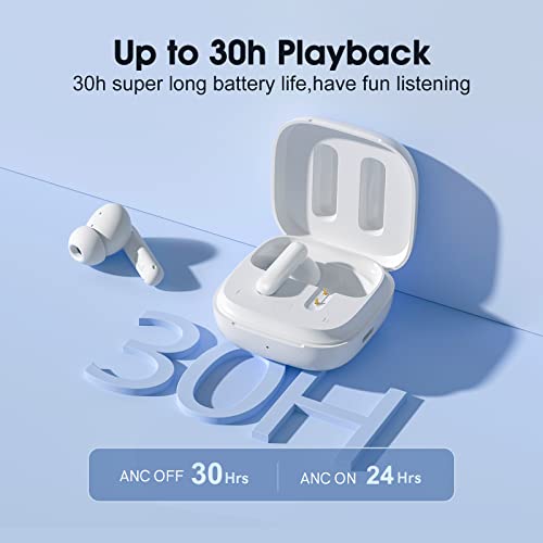 Audífonos Inalámbricos QCY T13 ANC , Cancelación de Ruido Activa Híbrida Audífonos Bluetooth 5.3 con 4 Micrófonos, 30 Horas de Reproducción. Bluetooth