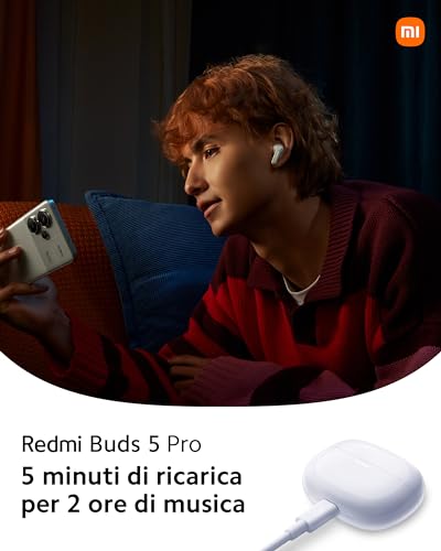 Xiaomi Audífonos Redmi Buds 5 Pro Moonlight White
