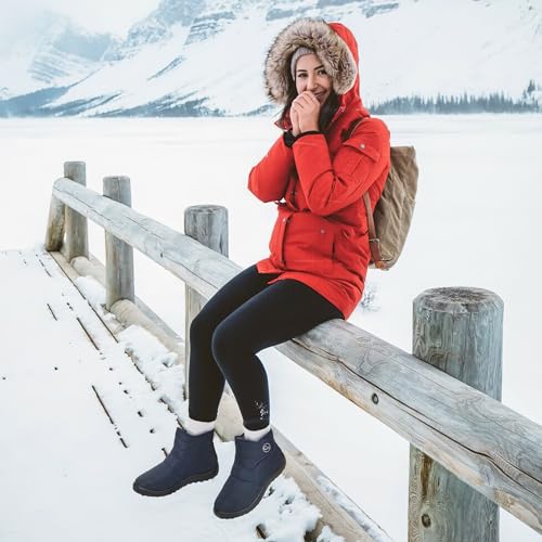 Botas de  invierno las cálidas botas de tobillo peludas son antideslizantes, impermeables y cómodas al aire libre las botas de invierno las mujeres