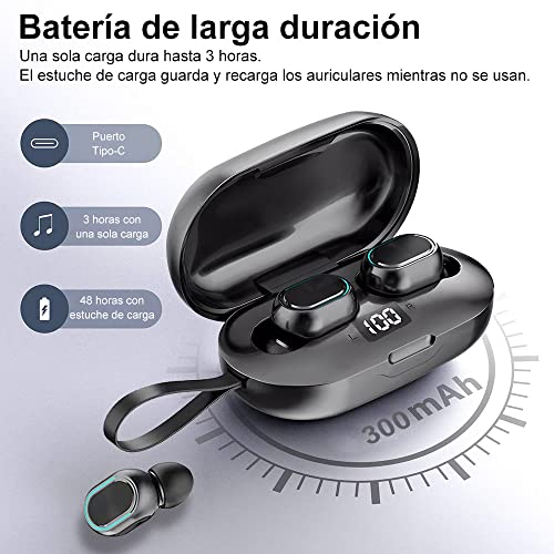 Auricular Bluetooth inalámbrico, Audífonos Inalámbricos con Micrófono, Bluetooth Auriculares .