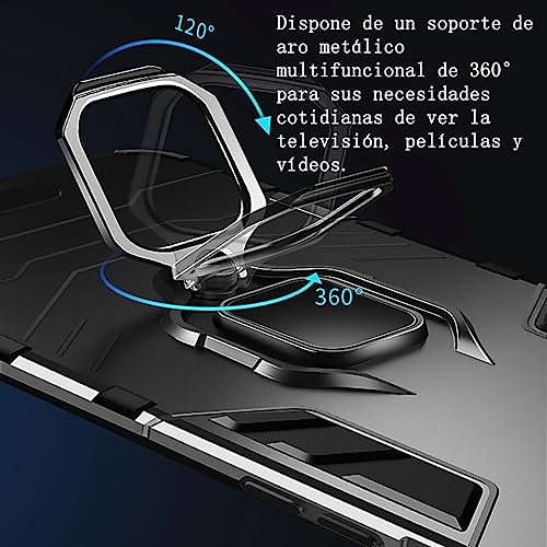 Funda  Xiaomi Poco F5 Pro Case y Redmi K60 Pro Case Uso Rudo, con 2 Unidades Mica Protector de Pantalla de Vidrio Templado, para Xiaomi Poco F5 Pro Funda (Negro)