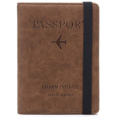 Porta Pasaporte Billetera Caja de Tarjeta de Visita Bolsa de Almacenamiento de Documento. Café