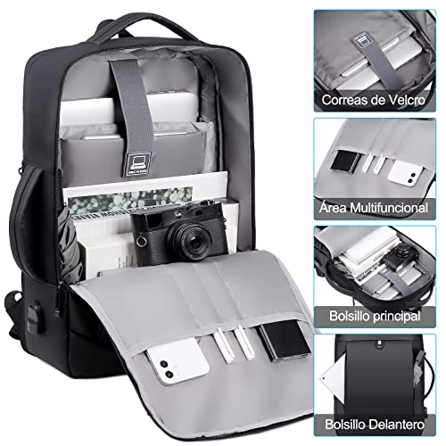 Mochila Laptop Impermeable Extensible 15.6in Con Carga USB Antirrobo Mochilas Para Computadora Negocios Viaje Escolar Al Aire Libre Mochila