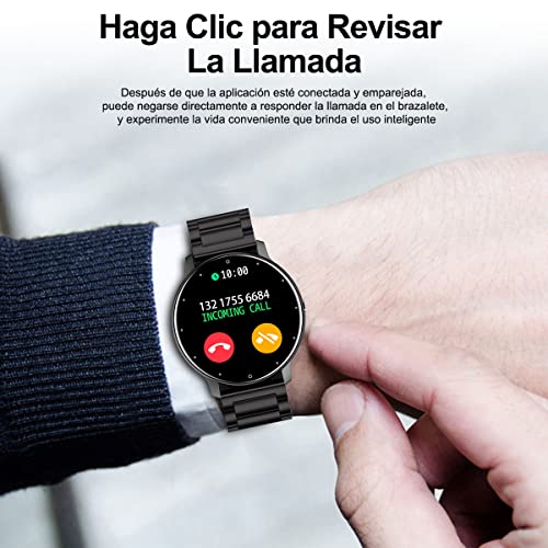 Smartwatch Hombre, Reloj Inteligente Impermeable IPX67, Monitor De Frecuencia Cardíaca/Oxígeno en Sangre/Presión Arterial, Múltiples Modos Deportivos, Monitor De Calorías.