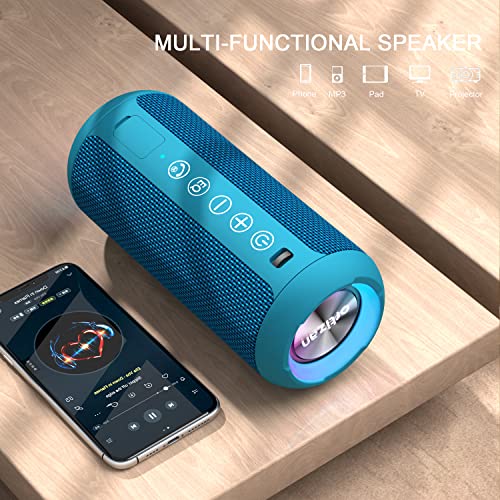 Bocina Bluetooth Portátil, IPX7 Resistente al Agua con Sonido estéreo de 24 W, Altavoces Exteriores con Bluetooth 5.0, 30 Horas de reproducción, Rango Bluetooth de 20 m, emparejados duales